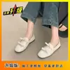 Zapatos de Cuero con Lazo Estilo Británico para Mujer 2026 Primavera Nuevos Mocasines de Suela Gruesa con Aumento Oculto de Altura Zapatos de Vestir Negros de Tacón Bajo