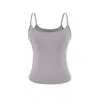 Camisola Corta Sencilla de Color Sólido Estilo Europeo y Americano Verano Nueva Moda Versátil Ajustada Top Básico para Mujer
