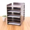 Caja de Almacenamiento de Escritorio de Madera DIY Estantería de Oficina Creativa Revistero Carpeta A4 Estante Organizador de Documentos