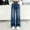 Jeans para Niñas Primavera, Verano, Otoño 2026 Nuevos Jeans Rectos Casuales Estilo Coreano para Niñas Mayores, Tendencia Transfronteriza