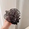 Malla Vintage Estampado Leopardo Plisado Grande para el Cabello Moda Versátil Accesorio para Cola de Caballo Scrunchie Cuerda para el Cabello