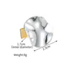 Anillo de Acero Titanio Bicolor con Diseño Geométrico de Textura Irregular, Estilo Lujo Ligero Europeo y Americano, Chapado en Oro de 18 Quilates sobre Plata y Oro