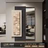 Estilo Mid-Century de Luxo Leve Pintura Decorativa com Espelho Deslizante Entrada Espelho de Corpo Inteiro Deslizante de Alto Padrão Pode Ser Fechado Espelho de Roupa para Quarto