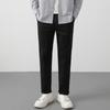 Calças masculinas de terno casual 2023 primavera e outono calças largas da moda versátil alongamento reto cropped calças