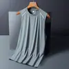 Chaleco de Seda de Hielo para Hombre Verano Delgado Sin Mangas Deportivo Transpirable Secado Rápido Camiseta Verano Chaleco Hueco Camiseta Base para Exteriores