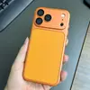 Capa de Celular TPU Skin de Encaixe Instantâneo Chamativa para iPhone 18 PM Apple 17 Padrão Lichia Capa de Celular em Pele de Cordeiro