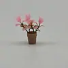 Casa de Bonecas Miniatura Modelo Flores Artificiais Vaso de Planta Mini Cenário Decoração Ornatos de Micro Paisagem