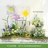Arreglo de Flores Artificiales y Plantas Verdes HY-DS3 para Decoración de Fondo de Boda, Flor de Mesa, Decoración de Mesa de Comedor, Decoración de Flores Falsas de Lujo Ligero