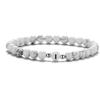 Pulsera de cuentas de turquesa blanca de 6 mm de venta caliente europea y americana, pulsera de letras para pareja para hombre, joyería de estación independiente transfronteriza