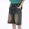 Calça jeans de perna larga sete oitavos masculina retrô casual cinco oitavos moderna ins solta versátil com caimento perna reta calça longa