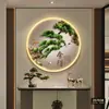 Nova Pintura Pendurada de Pinheiro Acolhedor Estilo Chinês Sala de Estar Estudo Sala de Chá Mural Pintura de Luz de Atmosfera LED Parede de Fundo da Entrada Pintura Decorativa