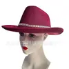 Sombrero de mezclilla nuevo con borde negro brillante de diamantes para adultos, doble de terciopelo brillante para bodas