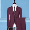 Traje de Negocios Nuevo para Hombre Traje de Tres Piezas Británico Ajustado Vestido de Boda Multicolores Talla Grande Traje para Padrino