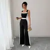 Moda Femenina Europea y Americana Transfronteriza 2026 Estilo Vacacional Primavera y Verano para Mujer Estilo Europeo y Americano Bloque de Color Sin Mangas Pierna Ancha Mono