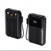 Fonte de Alimentação Móvel de Grande Capacidade com Cabo Embutido 20000 mAh Power Bank Atacado Logotipo Personalizado Transfronteiriço Novo Produto