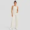 Conjunto de yoga transfronterizo con top deportivo de tirantes halter para mujer y conjunto de pantalones deportivos casuales para correr y yoga