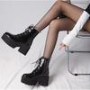 Botas Martin de suela gruesa estilo punk para chica caliente, Botas de motocicleta de media caña para mujer de primavera y otoño, Botas cortas pequeñas cos, tacón alto negro