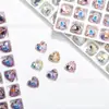 Celebridad de Internet Explosivo Arte de Uñas Punta Inferior Corazón Diamante Lujo Cristal Corazón de Melocotón Forma Corazón Grande Uña Amor Diamante Armadura de Novia Joyería
