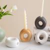 Suporte de Vela de Cerâmica Simples Criativo Shumen Decorativo de Mesa Sala de Estar Entrada Jantar à Luz de Velas Aromaterapia Romântica Assento Nicho