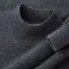 Bai Cai Rong Nueva Colección Otoño/Invierno 2026: Suéter de Cachemira para Hombre, Cuello Redondo, Casual de Negocios, Color Sólido, Top de Manga Larga