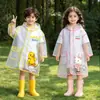 Impermeable transparente de dibujos animados para niños, poncho de lluvia para estudiantes de preescolar y primaria, niños y niñas, niños pequeños, niños, especialmente diseñado para uso escolar, impermeable