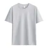 Camiseta 100% Algodão 210g Verão Novo Estilo Ombro Caído Cor Sólida Modelagem Solta Unissex Gola Redonda Manga Curta Camisa Básica Atacado