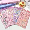 Adesivos 3D de Cristal Hello Kitty e Cinnamoroll Adesivos de Desenho Animado Kuromi Kitty Adesivos para Decoração DIY de Capa de Celular