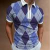 Los fabricantes suministran polos de manga corta con solapa y cremallera informales con estampado 3D de tendencia de verano para hombres de Europa y América.