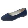 Zapatos Planos de Moda Cuadrados para Mujer Estilo Coreano Gamuza Boca Baja Zapatos Individuales Calzado de Mujer Talla Grande Exportación 4344