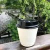 Copo de Café Descartável com Tampa para Bebida Quente Leite de Soja Chá com Leite Copo de Papel Kraft para Embalagem Comercial Yixu Bebida Fria Shihuai