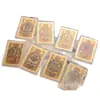 Oro Puro 999 Ocho Santos Patronos Pegatina de Oro para Teléfono Buda Santo Patrón Protector Colorido Thangka Zodiaco Buda Tarjeta de Oro