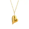Collar Transfronterizo para Mujer, Acero Inoxidable Chapado en Oro de 18 Quilates, No se Desvanece, Forma de Corazón, Nicho, Lujo Ligero, Elegante Cadena para Clavícula Joyería, Nuevo