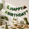 Bandeirola de Feliz Aniversário Dinossauro Banner de Aniversário com Letras Tema Dinossauro Decoração de Layout de Cena para Festa de Aniversário Infantil