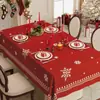 Toalha de Mesa de Natal 2025 Nova Atmosfera Toalha de Mesa Vermelha À Prova d'Água e de Óleo Sem Lavar Decoração de Feriado Toalha de Mesa de Centro