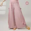 Calça de Prática de Dança Moderna para Mulheres, Calça Larga Fluida, Roupa de Dança para Adultos, Calça de Prática de Dança Moderna com Patchwork de Renda