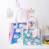 Bolsa de mano colorida estilo ins transfronteriza bolsa de gelatina láser bolsa transparente impermeable para playa natación bolsa de almacenamiento bolso