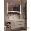 Tocador de baño lavabo lavabo encimera piedra sinterizada doblado en caliente lavabo integrado combinación de gabinete de baño simple moderno montado en la pared
