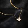 Collar de titanio con concha blanca y temperamento retro estilo europeo y americano, cadena de clavícula para mujer, cadena corta, pequeño, rojo público en internet, celebración, festival