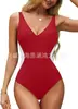 Aliexpress Amazon Europeu e Americano Popular Transfronteiriço Multicor Decote V Visual Emagrecedor Cintura Estreita Costas Nuas Look Emagrecedor Maiô Feminino Peça Única