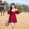 Traje de baño para mujer talla grande con estampado de flores Vestido de una pieza para mujer Cubre vientre Estilizado Sexy Corea del Sur Ins Traje de baño para aguas termales