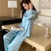 Pijama de Encaje de Seda Helada de Alta Gama Estilo Francés para Mujer, Nuevo Conjunto de Ropa de Casa Suave y Cómoda de Tallas Grandes para Primavera y Otoño