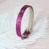 Pulseira de pulso rosa choque de couro sintético 8mm pulseira de couro PU pulseira de mão com letra DIY cinto acessórios de joalheria gotejamento de óleo atacado de fábrica