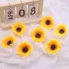Girasoles Artificiales de Venta Caliente Transfronterizos al por Mayor, Exclusivamente para Suministro Transfronterizo, Cabezas de Flores Decorativas DIY de Girasol Pequeño