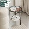 Sofá de Sala de Estar de Luxo Leve Mesa Lateral de Rocha Vidro Changhong Moderno Pequeno Apartamento Mesa de Centro Redonda Pequena Mesa Redonda Mini Minimalista