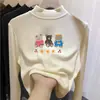 Ropa interior básica para niñas con forro polar, ropa infantil de otoño e invierno, cuello semi-alto, manga larga, camiseta cálida infantil estilo coreano, top versátil de capa interior