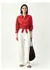 Linho 3.0 - Clássico Old MoneyBlusa de Linho Camisa com Toque Francês de Luxo para Mulheres Manga Longa 26 Camisa de Toque Relaxado