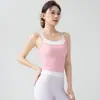 Colete de Yoga com Bojo para Mulheres, Sutiã de Cor Contrastante à Prova de Impacto, Top de Treino para Pilates, Roupa Íntima Fitness, Roupa de Yoga