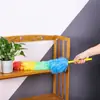  espanador de penas de galinha para uso doméstico, extensível para limpar teias de aranha, remoção de poeira e limpeza de poeira de escritório
