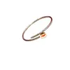 Pulsera de uñas V dorada de alta gama, diseño clásico elástico grueso y delgado, unisex, chapada gruesa en oro rosa de 18 quilates, pulsera de lujo ligero para parejas, al por mayor
