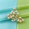 Aleación Estilo Antiguo Tronco de Árbol Flor Perla Broche para Ropa Rama de Flor de Ciruelo DIY Tocado de Novia Accesorios para Abanico Materiales
